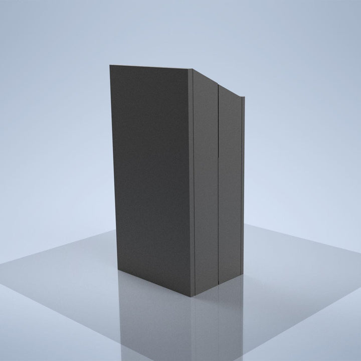 Folding Portable Lectern, Carpeted, Folds to Under 5 Inches Thick, front view, angled