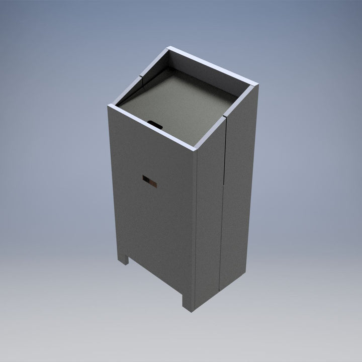 Folding Portable Lectern, Carpeted, Folds to Under 5 Inches Thick, rear view from above