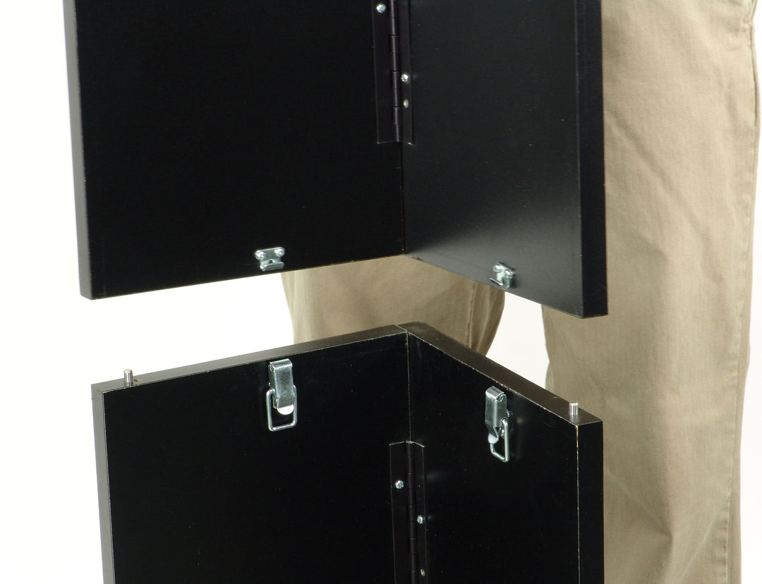 Folding Portable Lectern with Carry Bag, Black, panel clasps