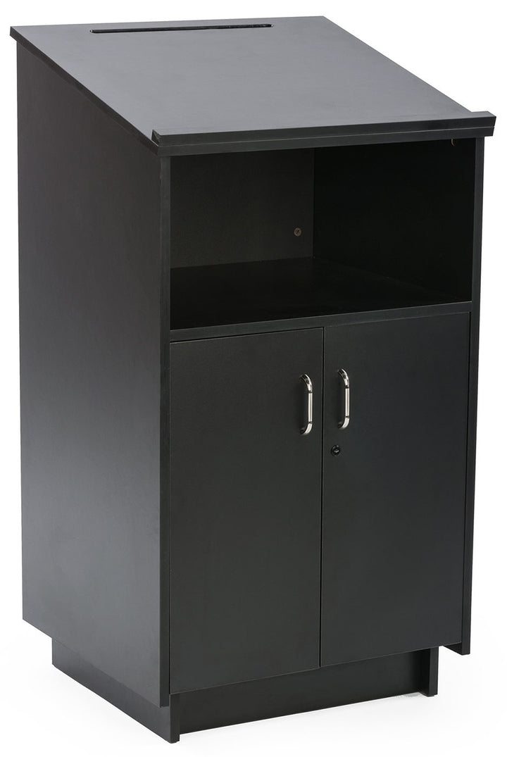 Host Station with Locking Doors, black, host side with locking doors
