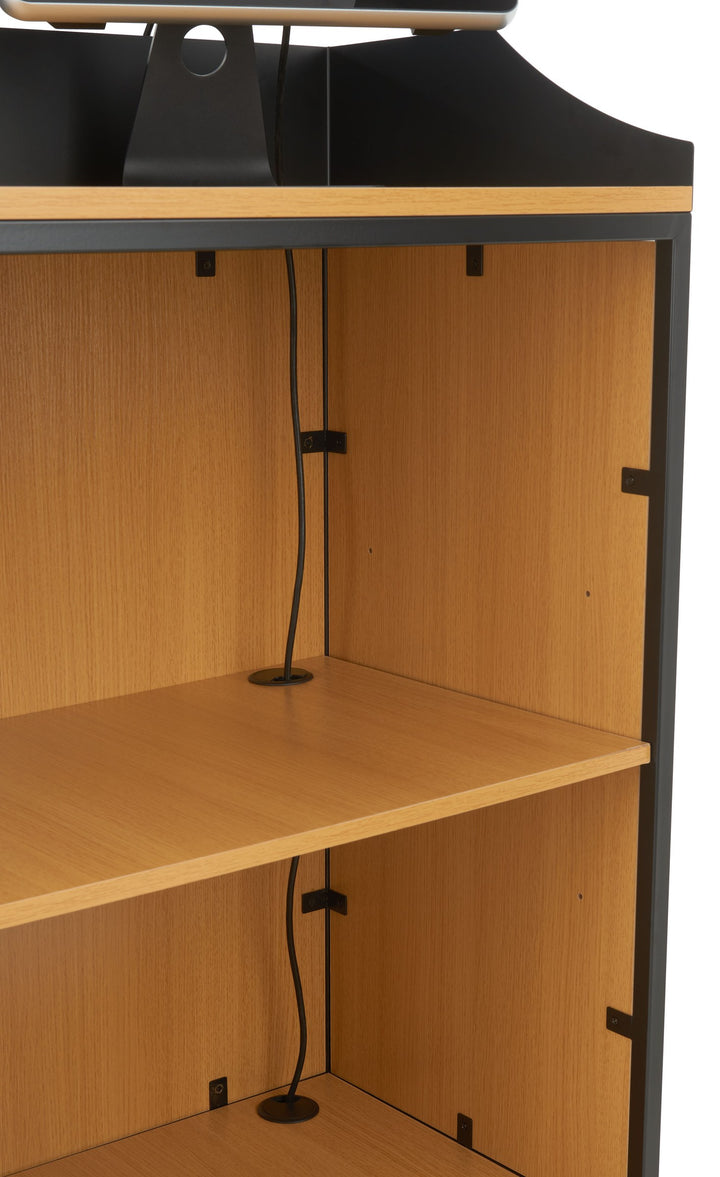 24" Host Station with Slatwall Front and Locking Casters, cable management