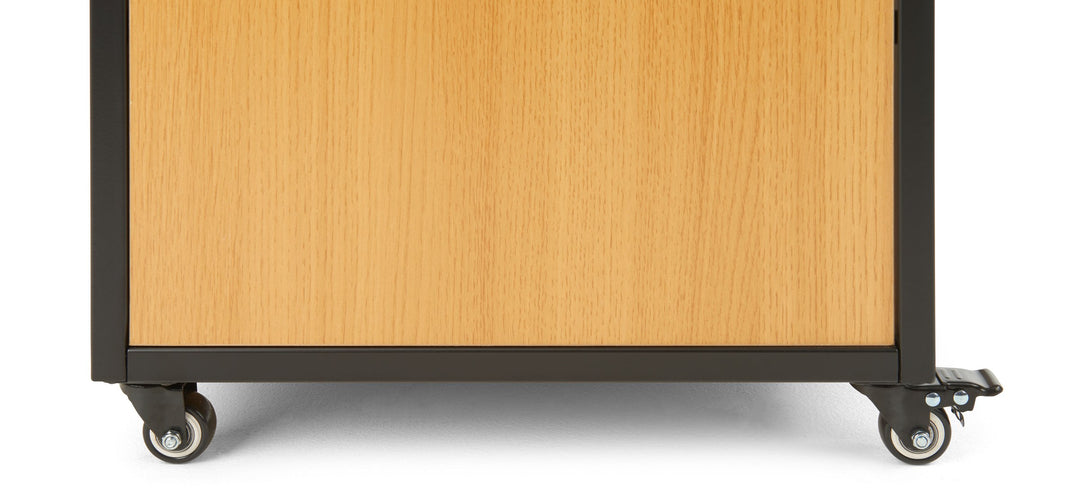 24" Host Station with Slatwall Front and Locking Casters, casters