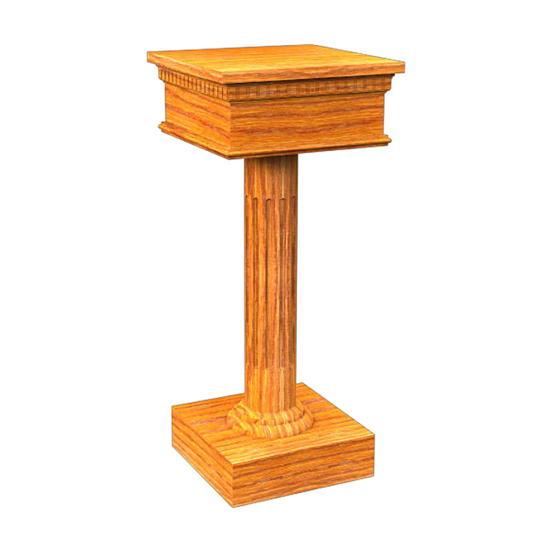 8302-FS single column flower stand, all-stained oak