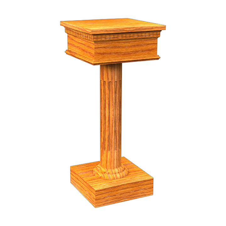 8302-FS single column flower stand, all-stained oak