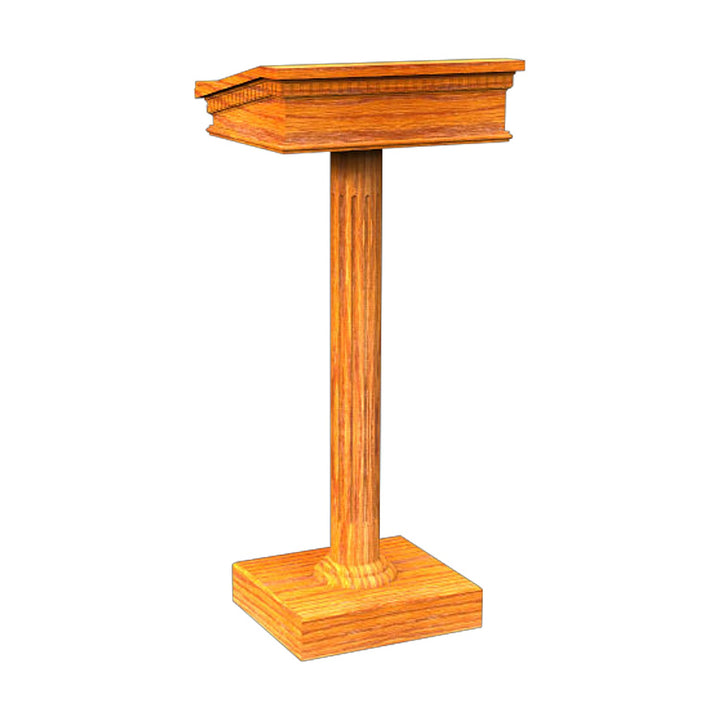 8302-SS single column speaker stand, all-stained oak