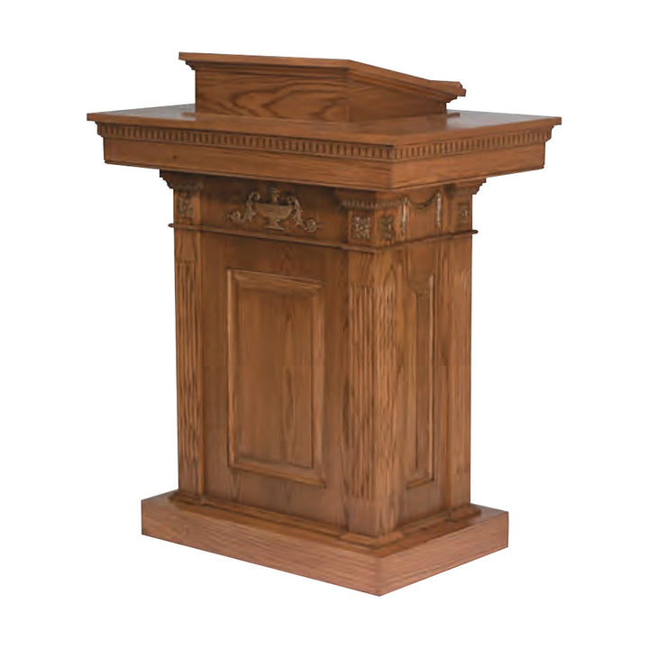 NO 8201 pedestal pulpit, all-stained oak