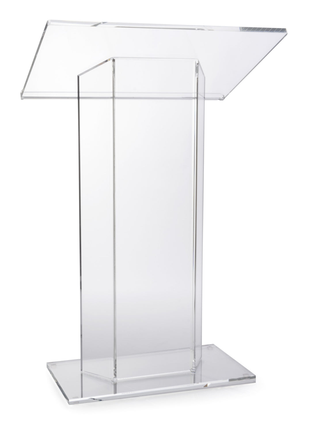 Clear Acrylic Lectern with Extra-Large Reading Surface, front view