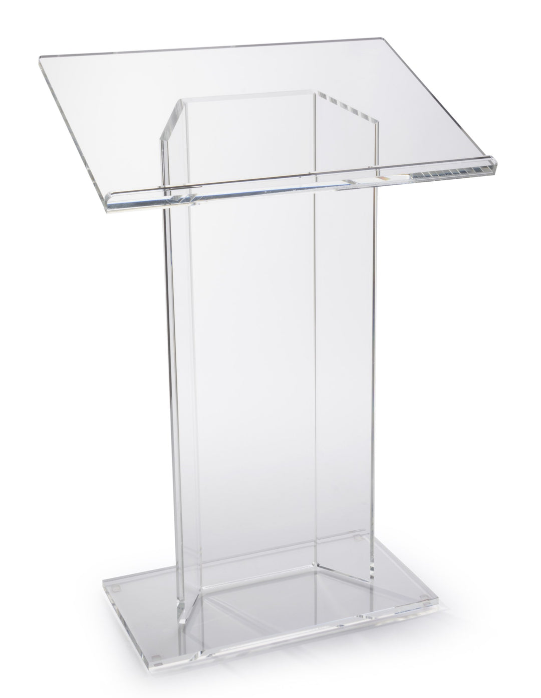 Clear Acrylic Lectern with Extra-Large Reading Surface, angled view