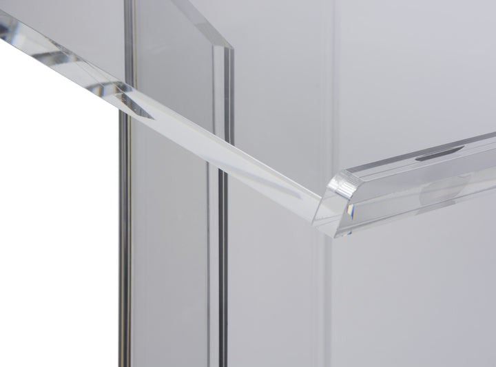 Clear Acrylic Lectern with Extra-Large Reading Surface, reading lip detail