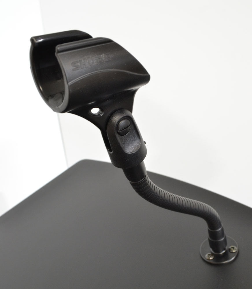 8 inch gooseneck microphone holder on the reading surface