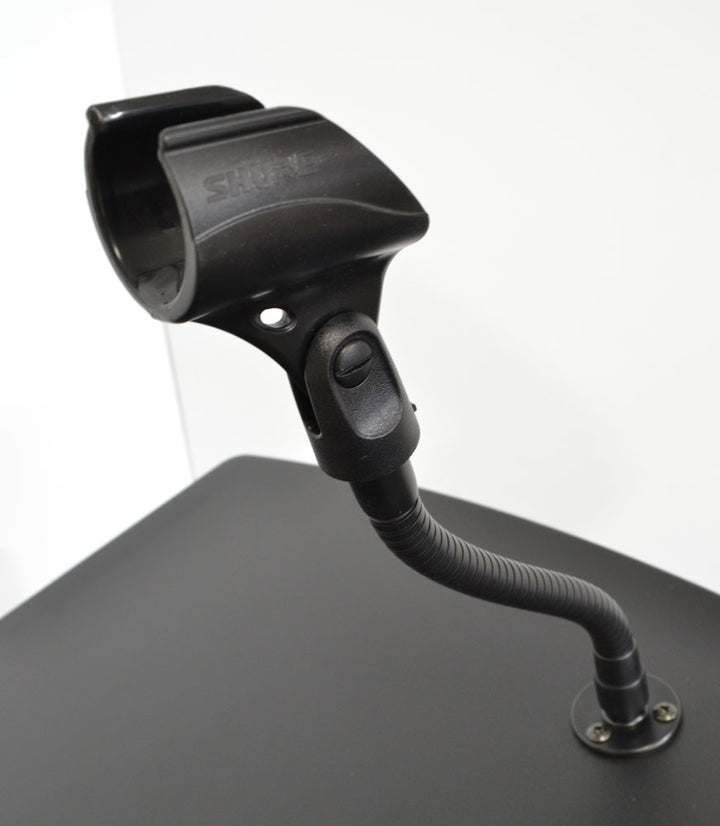8 inch gooseneck microphone holder on the reading surface