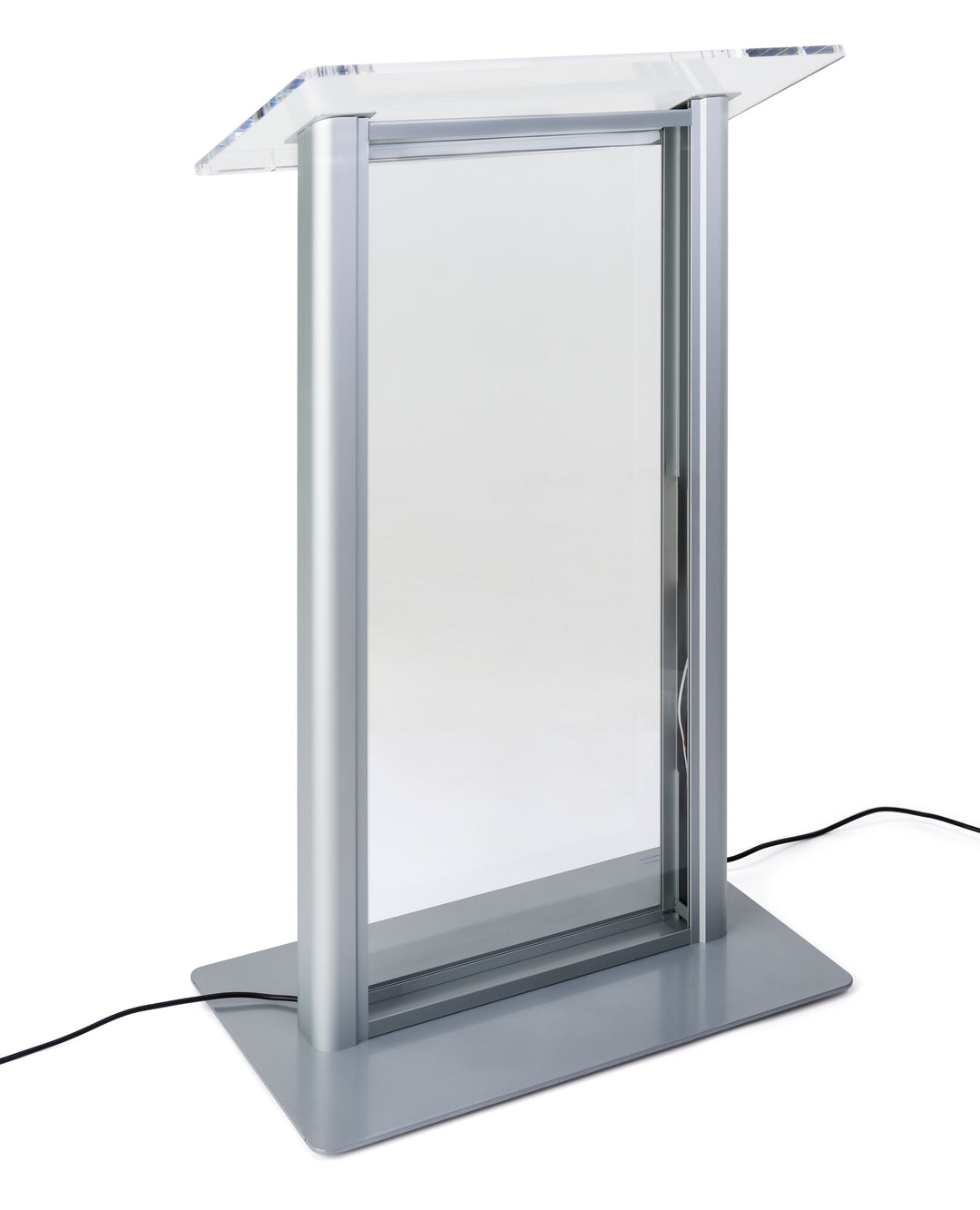 LED Illuminated Acrylic and Aluminum Podium, clear, lights off