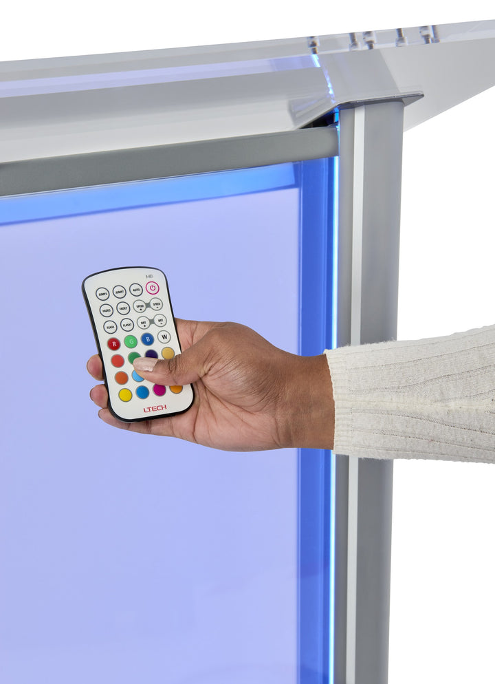 LED Illuminated Acrylic and Aluminum Podium, remote control