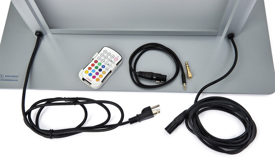 LED Illuminated Acrylic and Aluminum Podium, remote and cables