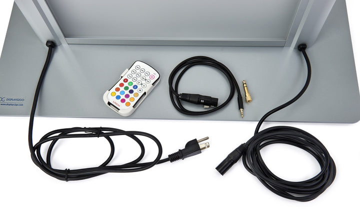 LED Illuminated Acrylic and Aluminum Podium, remote and cables