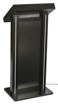 LED Lighted Lectern with Pull-Out Drawer, Black