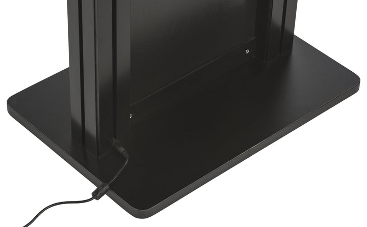 LED Lighted Lectern with Pull-Out Drawer, Black, base and power cord