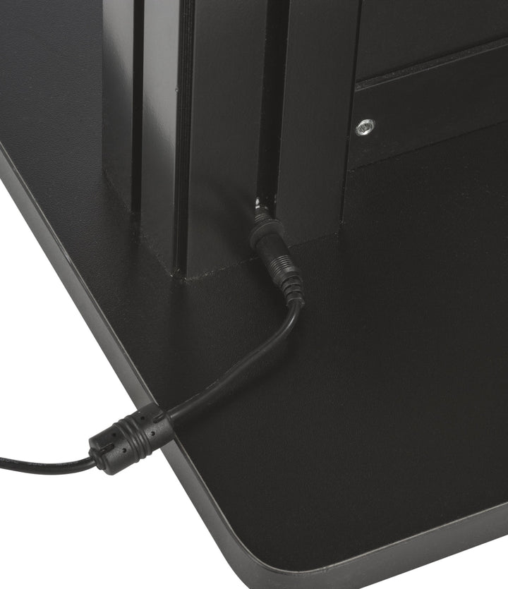 LED Lighted Lectern with Pull-Out Drawer, Black, power connection