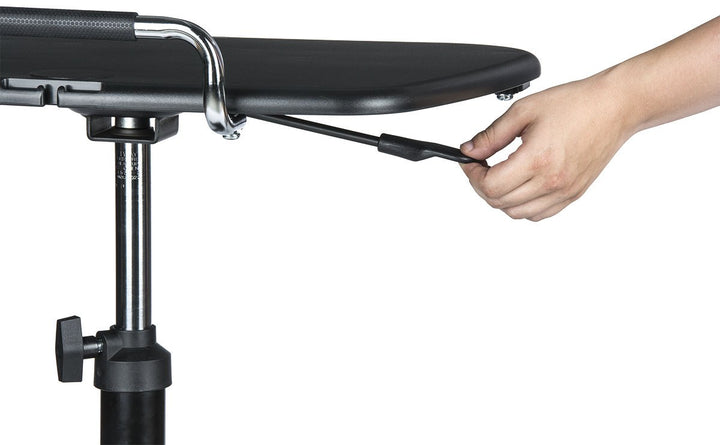 Mobile Sit-Stand Laptop Desk with Mouse Tray and Cup Holder, height lever