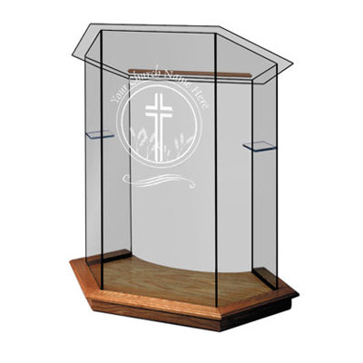Glass Pulpit and Communion Table Set: Foundation [NC10 Set], the pulpit, front view