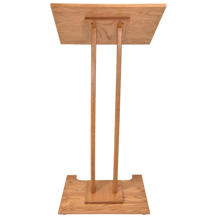 Handcrafted Solid Oak Lectern, Golden Honey Finish, Made in USA, speaker side