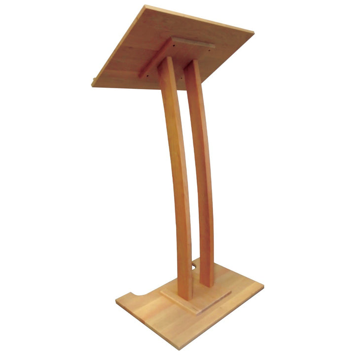 Handcrafted Solid Oak Lectern, Golden Honey Finish, Made in USA, angled view