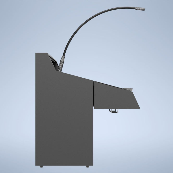 Tabletop Lectern with Built-In Sound System and Wireless Mic, side view
