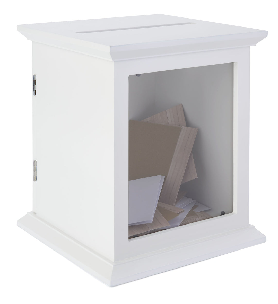 Tithe and Prayer Box with Acrylic Window, White, with envelopes