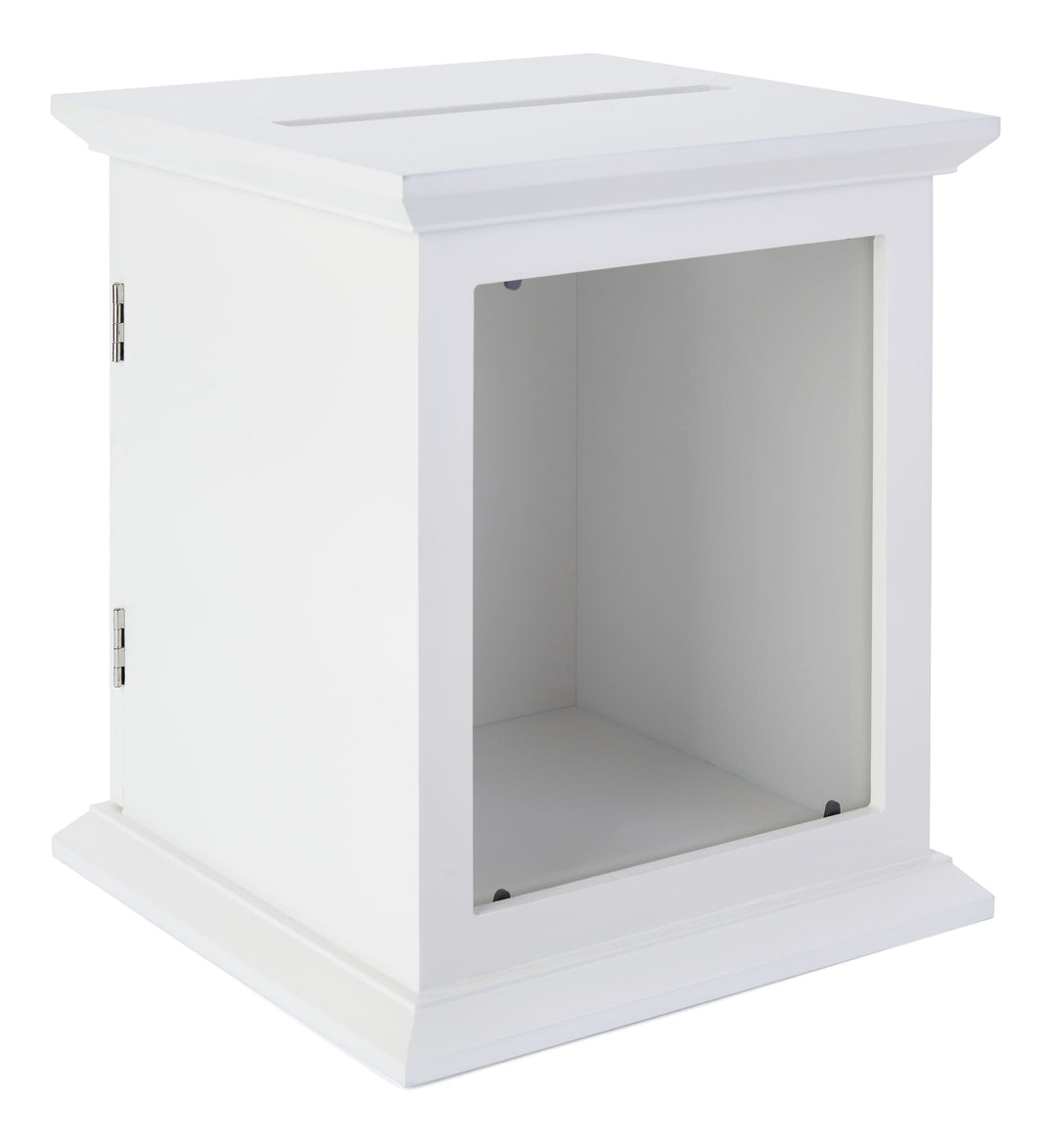 Tithe and Prayer Box with Acrylic Window, White, empty