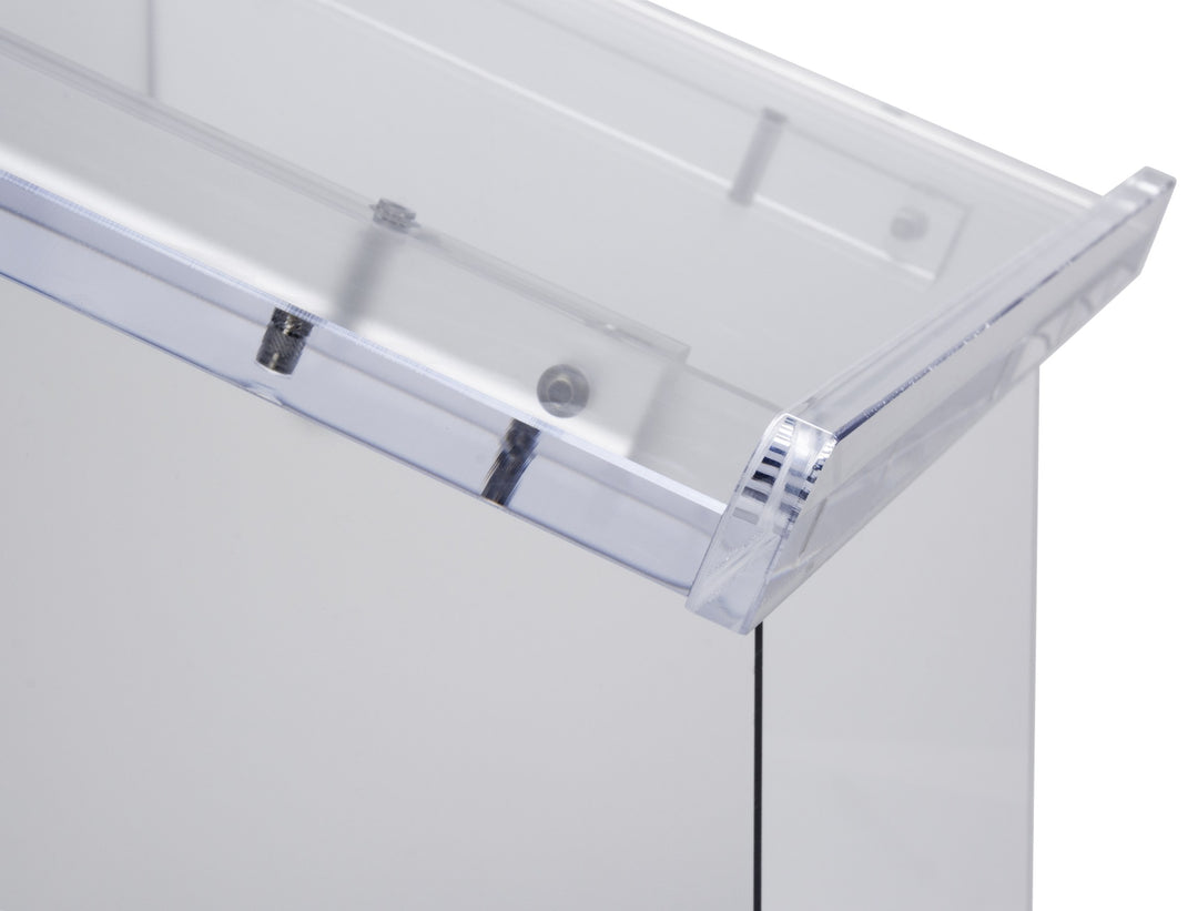 Traditional Acrylic Lectern with Shelf, frosted, top detail