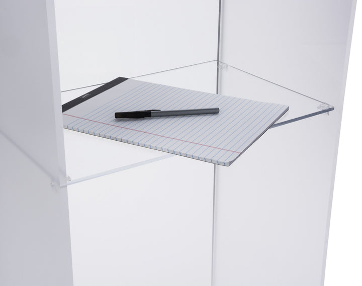 Traditional Acrylic Lectern with Shelf, frosted, interior shelf