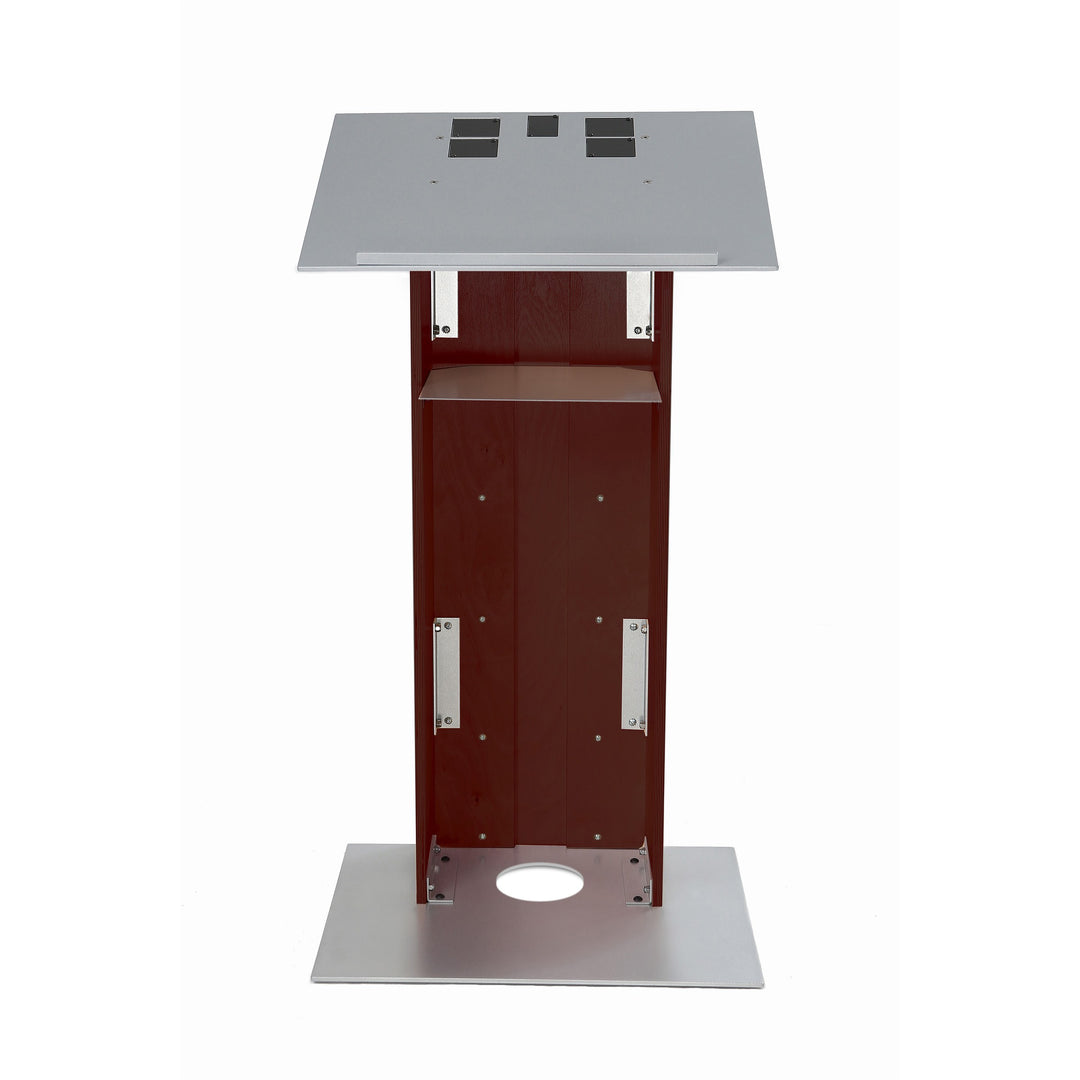 Contemporary Lectern and Podium K-2, Back View Maple with Mahogany