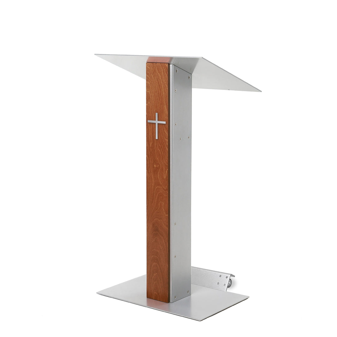 Contemporary Lectern and Podium Y-5 in Whisky with the cross and wheel base
