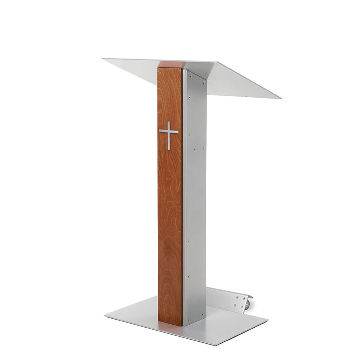 Contemporary Lectern and Podium Y-5 in Whisky with the cross and wheel base
