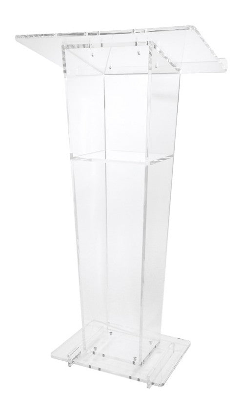Vail Clear Acrylic Lectern with Tapered Body, front view