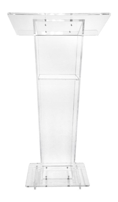 Vail Clear Acrylic Lectern with Tapered Body, straight on