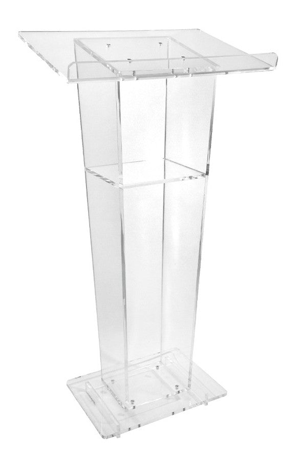 Vail Clear Acrylic Lectern with Tapered Body, angled view from above