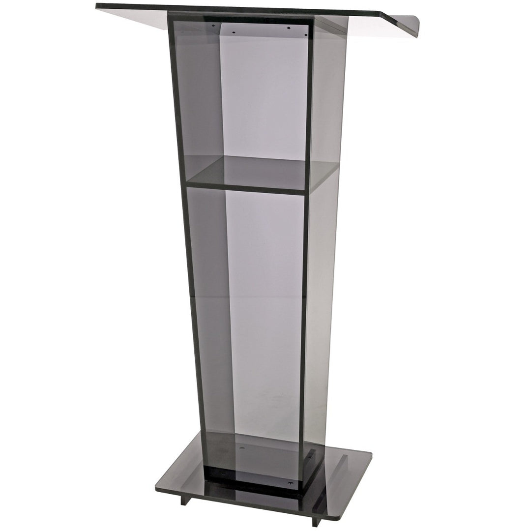 Vail Gray Acrylic Lectern with Tapered Body, front view