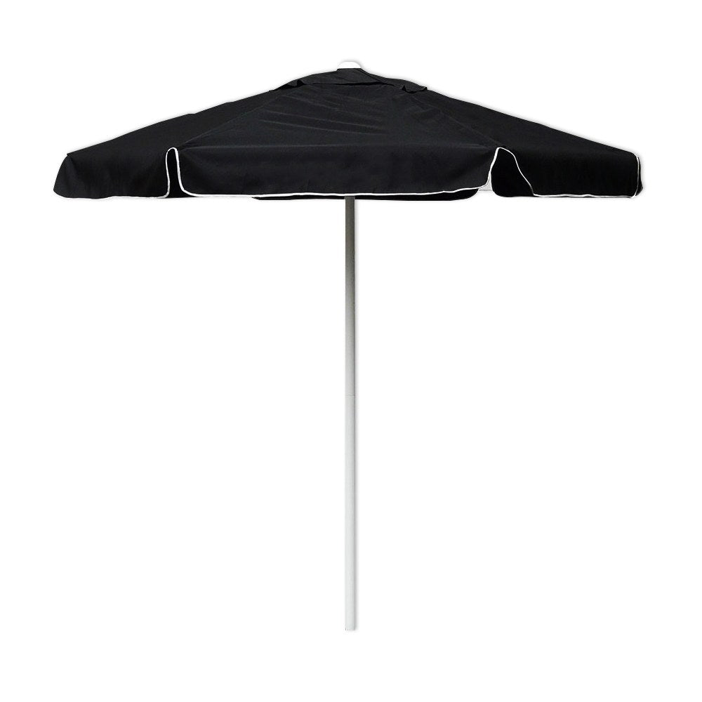 6 Foot Valet Podium Umbrella, Aluminum Frame, Black, Red, or White, black, plain