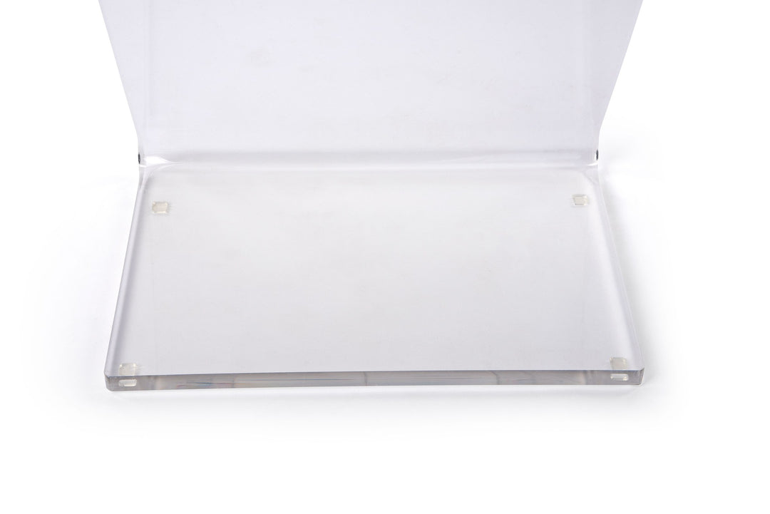 Plateau Clear Acrylic Lectern with Z-Shaped Profile, reading surface