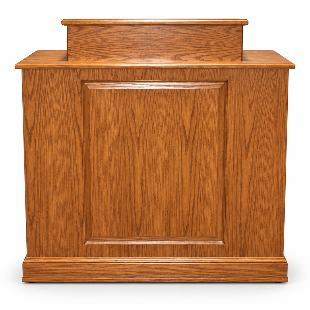 PDCOL CU Colonial solid oak lectern with wings — Medium Oak #43
