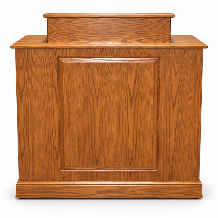 PDCOL CU Colonial solid oak lectern with wings — Medium Oak 
