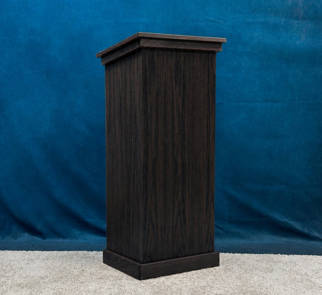 Portable oak podium in oak with ebony stain