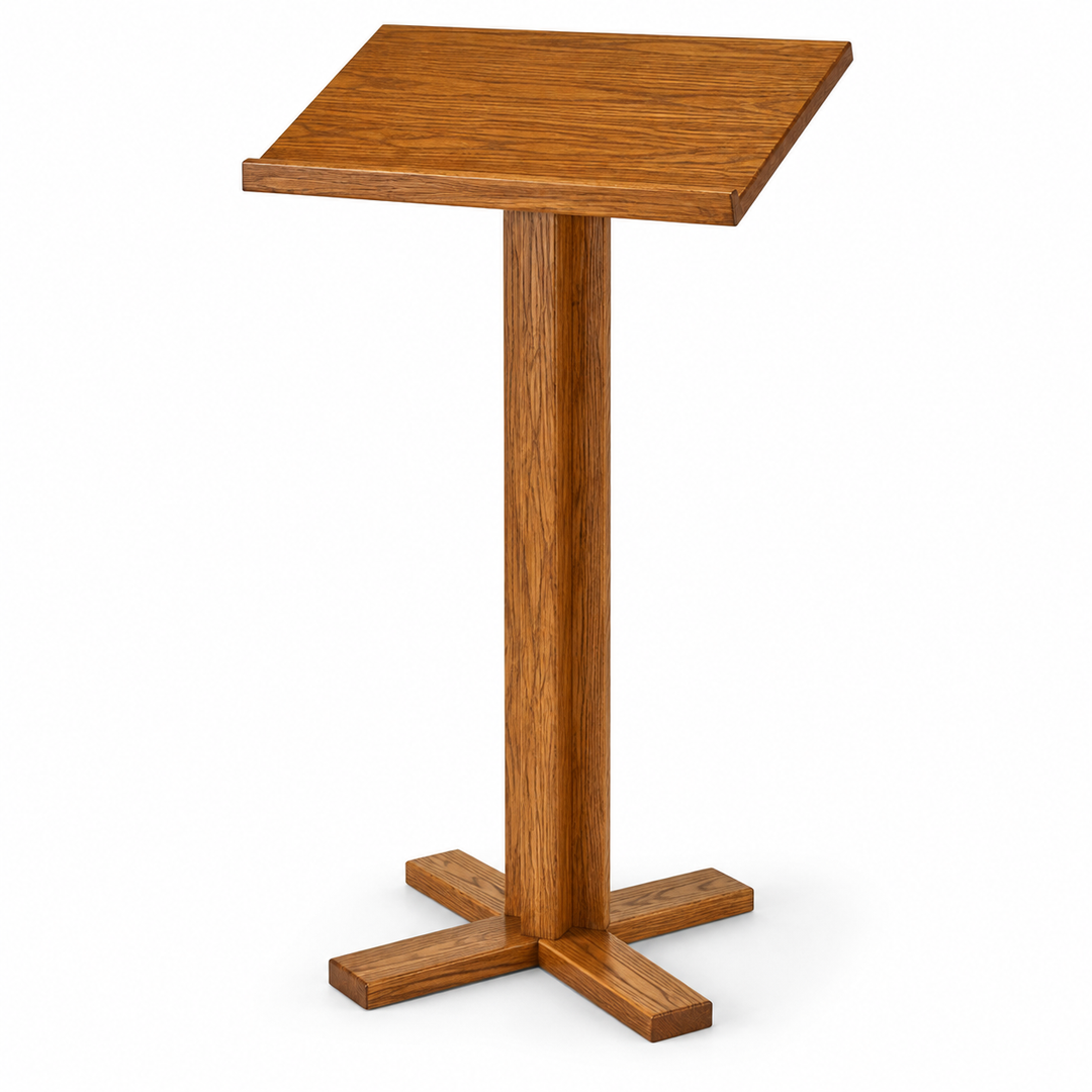 T-35 cross-base lectern — Medium Oak #43