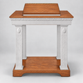 Solid Oak Colonial Open Pulpit with Lift-Lid Storage: TOP-605