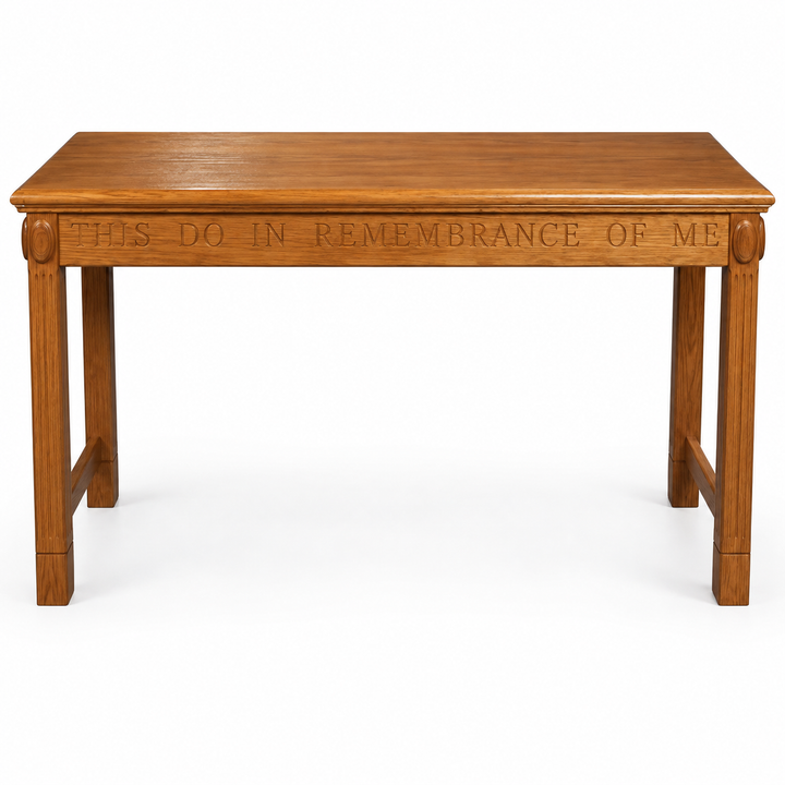 TOT-105 solid oak open communion table — Medium Oak 