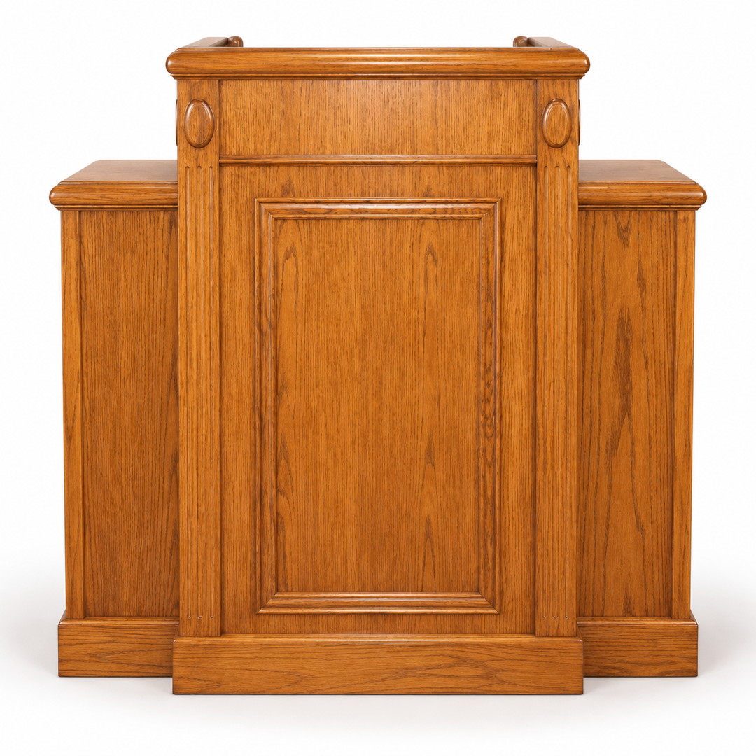 TWP-105 solid oak wing pulpit — Medium Oak #43