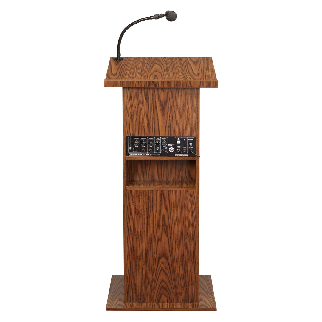 Sound Lectern 111PLS Oklahoma Sound Power Plus-Back and Control Panel View-Sound Podiums and Lecterns-Podiums Direct
