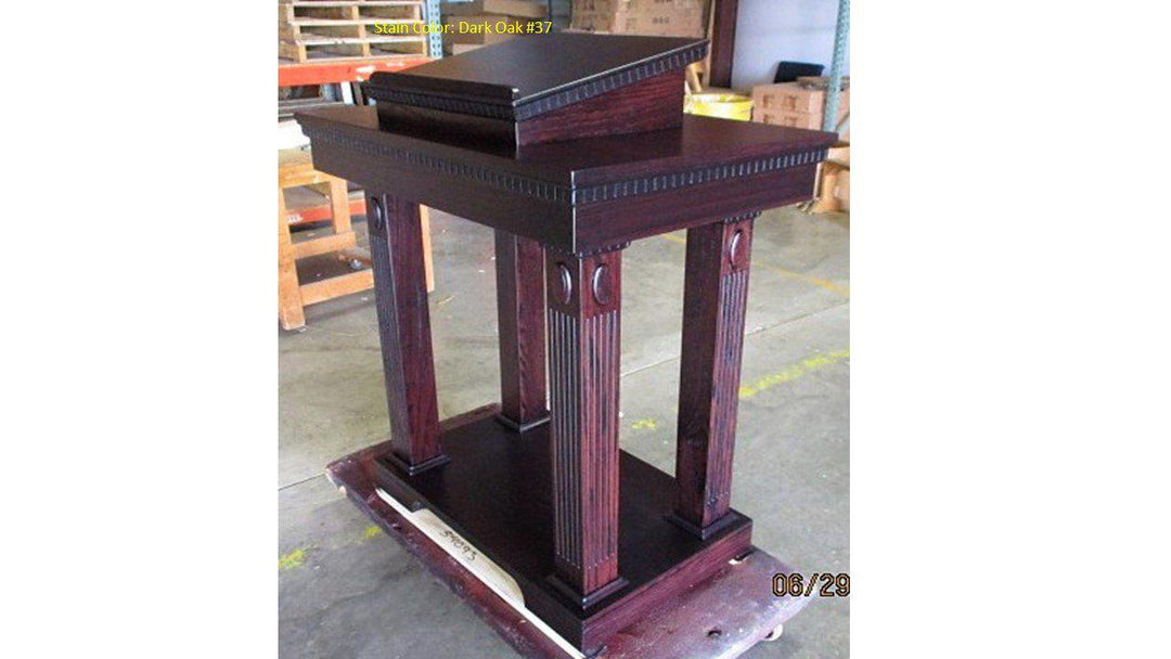 Church Wood Pulpit Open Tiered TOP-120-Church Solid Wood Pulpits, Podiums and Lecterns-Side View-Podiums Direct