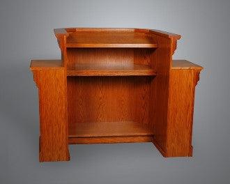 Church Wood Pulpit Wing NO 900W-Back View-Church Solid Wood Pulpits, Podiums and Lecterns-Podiums Direct